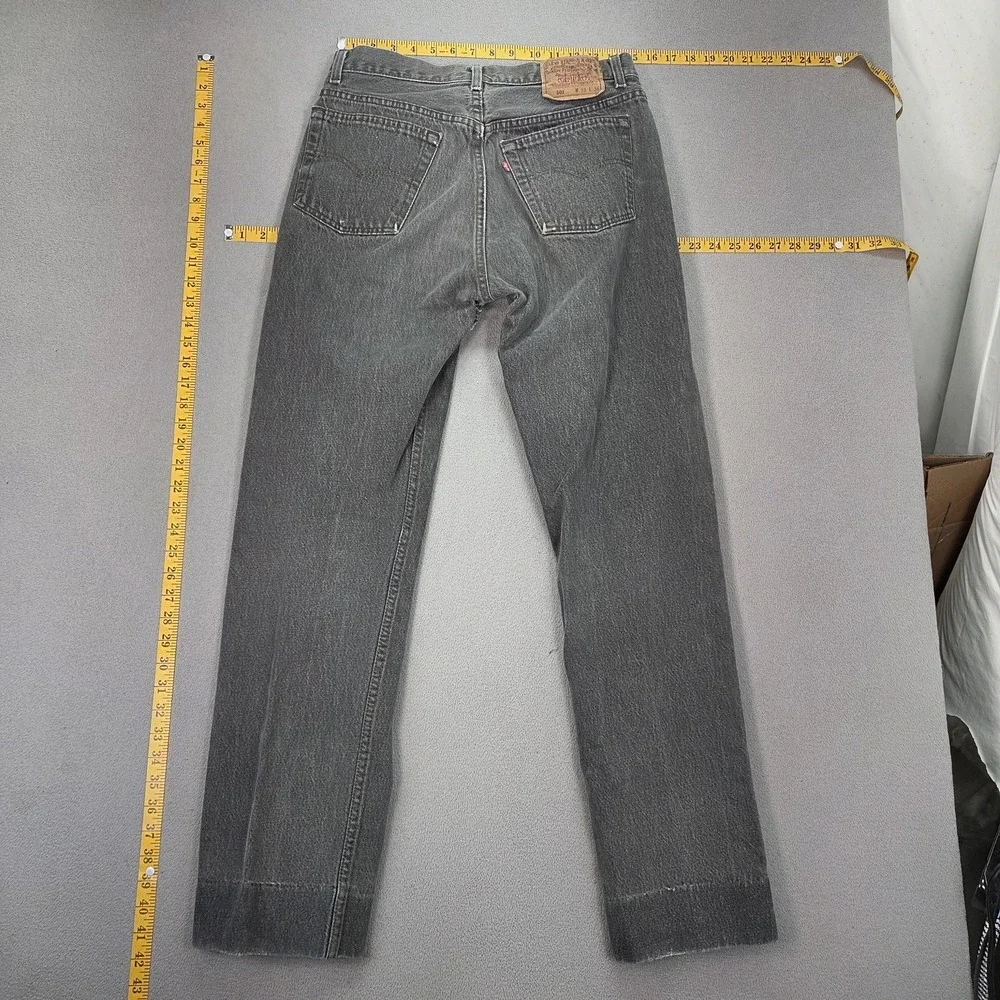 Vintage 90s Levis 501 Jeans Mens Gray Straight Altered Made USA‎ Fits 30x30